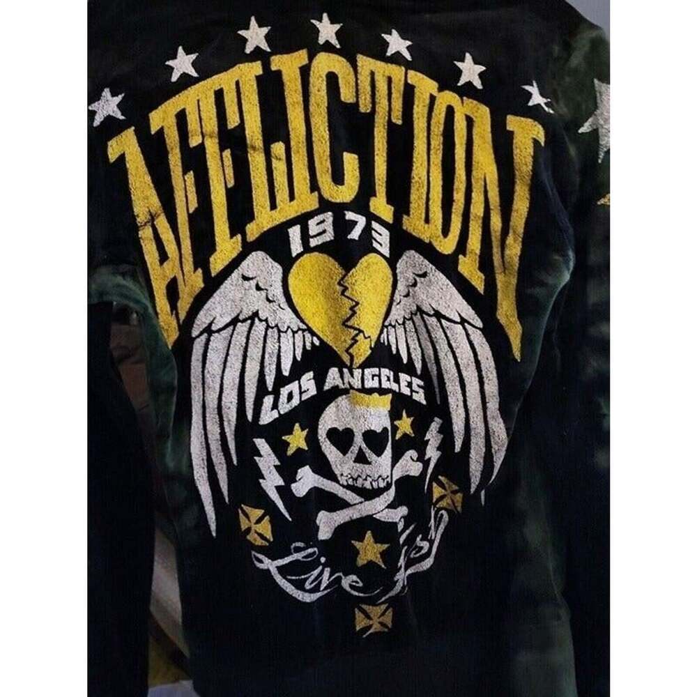 Vintage Rare Affliction Velour Track Jacket Large BBB